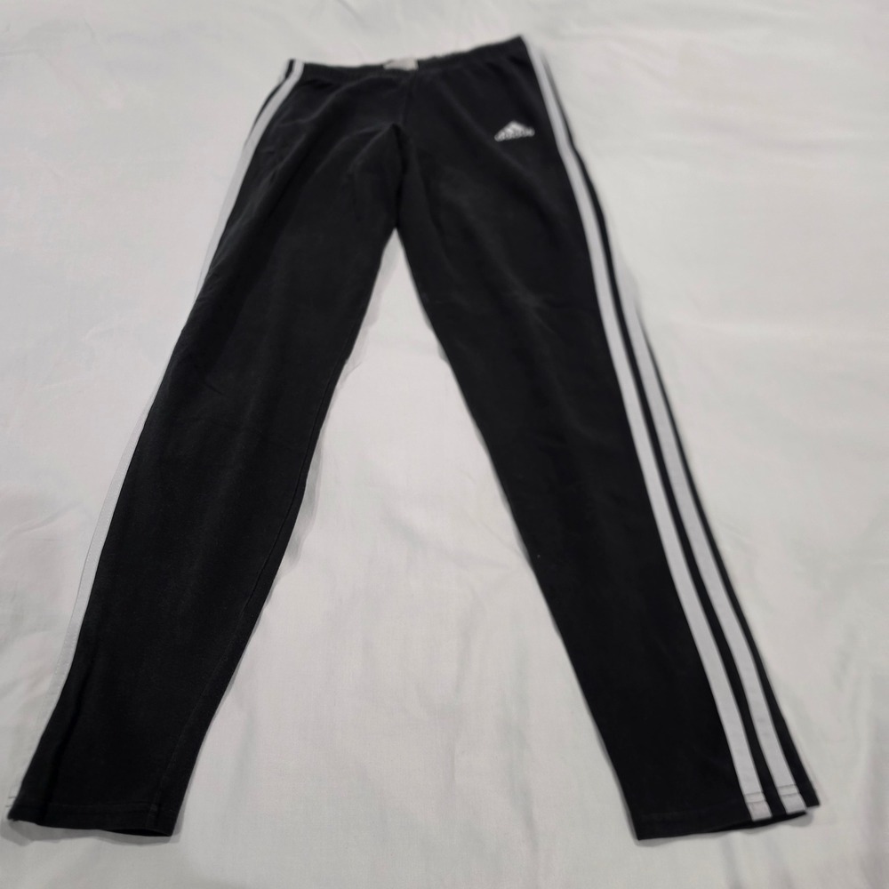 Adidas Leggings Womens XL Black Good 3-Stripe Cotton Blend Athletic Pants